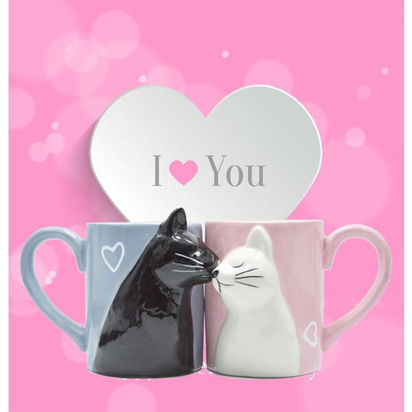 In Love Cat Ceramic Mugs (2Pcs)