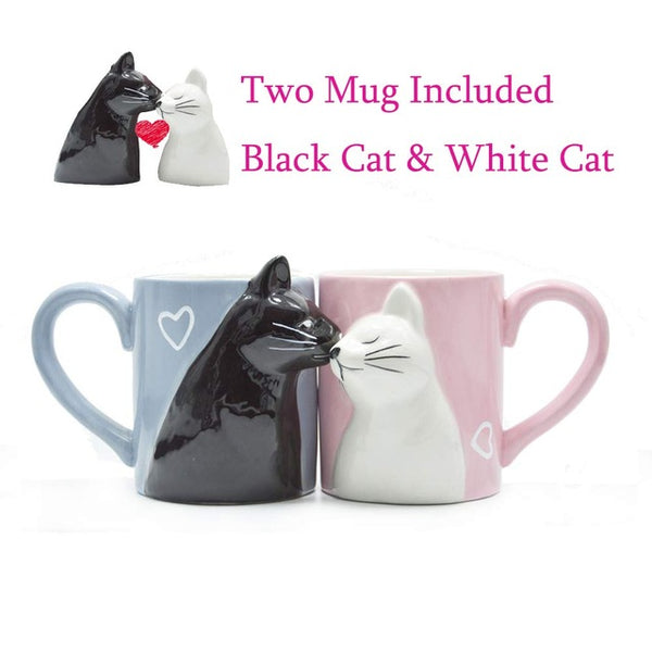 In Love Cat Ceramic Mugs (2Pcs)